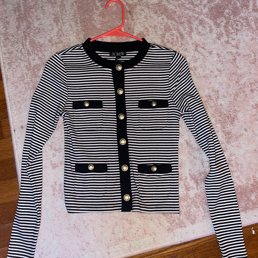 J. Crew black and White Striped Sweater
